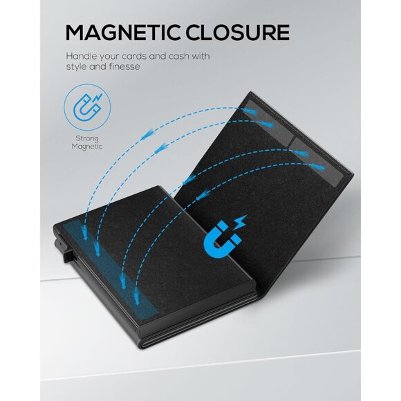 Mens Wallet Card Holder - Smart Wallet for Men, Pop Up Card Case, Top Grain Leat - Picture 9 of 9